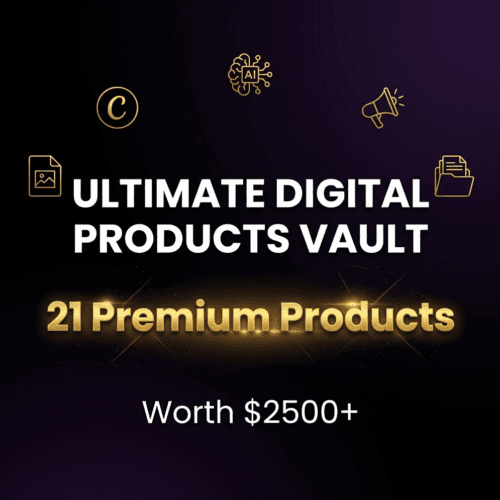 digital products bundle - Ultimate Vault with 21+ Canva templates and AI prompts