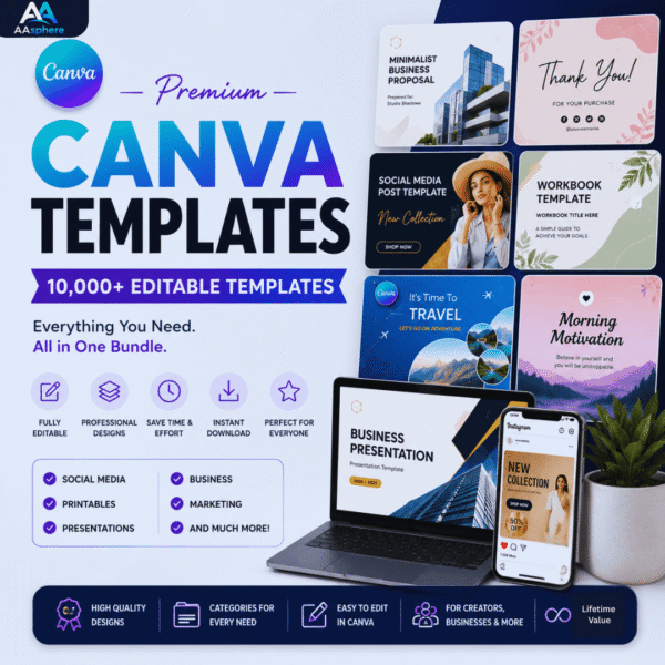 canva templates bundle - 1,200+ editable designs for ads and social media