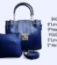 Blue PU Leather Handbag Set for Girls 8" x 5" x 9"