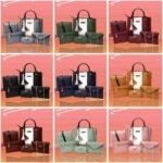 Women's Pink Rexine Handbag Set 5 Pcs