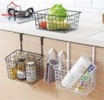 Black Metal Spice Basket Hanging Kitchen Organizer