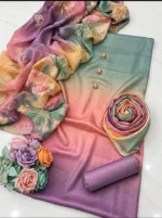 3 Pcs Women's Unstitched Digital Print Suit