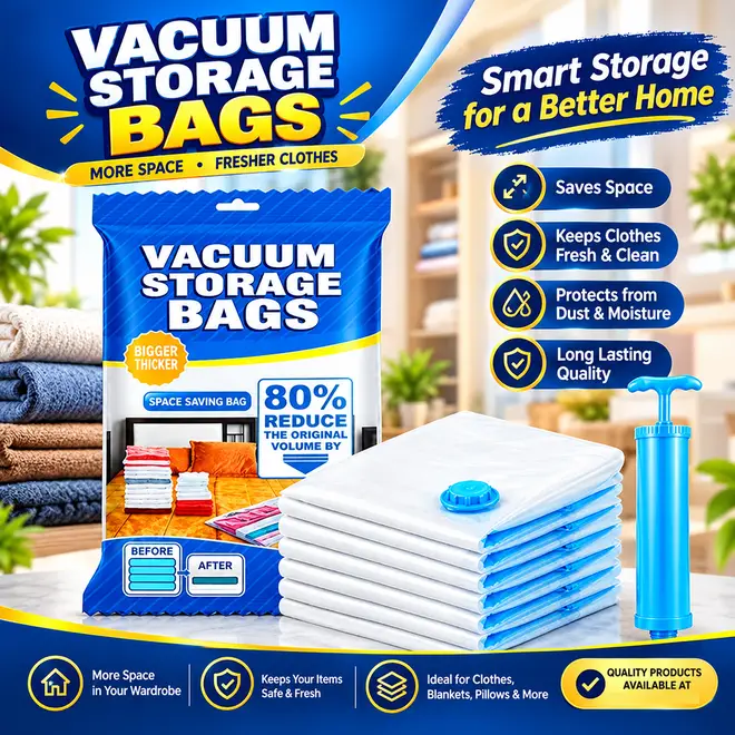Vacuum Storage Bags with Hand Pump