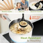 12 Pcs Silicone Kitchen Utensil Set with Wooden Handles