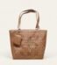 Brown Quilted Shoulder Bag with Gold Logo for Women